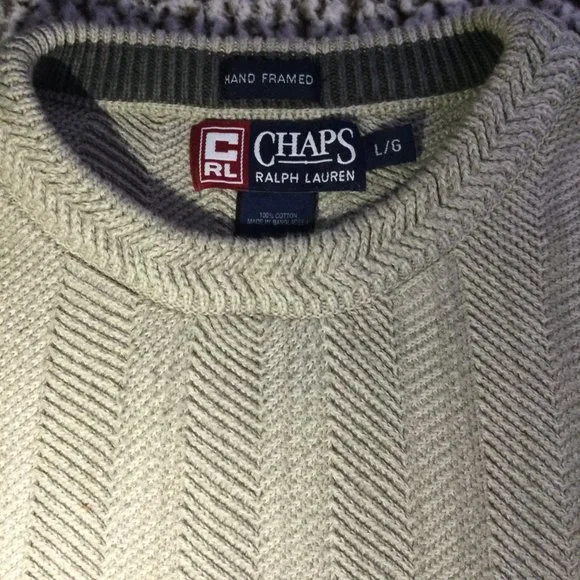 Chaps Ralph Lauren Herringbone Crewneck Sweater - Picture 5 of 7